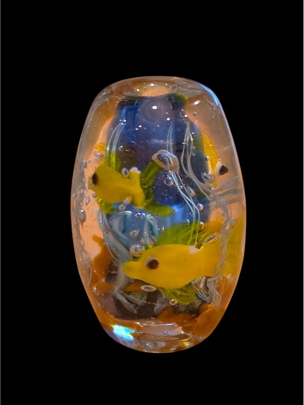 Big Lampwork Glass Aquarium Bead Focal 42mm 50g Tropical Fish Undersea Art